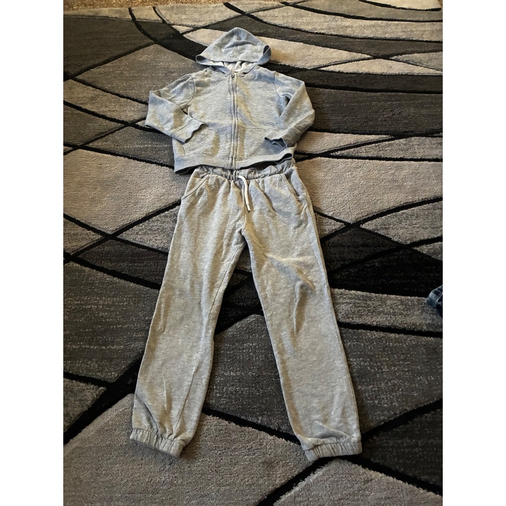Old Navy Kids Heather Gray 2 Piece Tracksuit Set Zip Hoodie & Joggers 5T